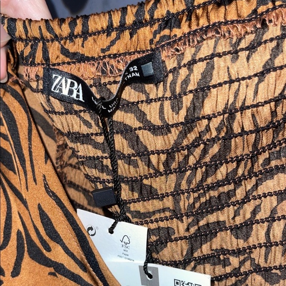 Zara Brown Zebra Print Maxi Dress XL NWT - Picture 9 of 13